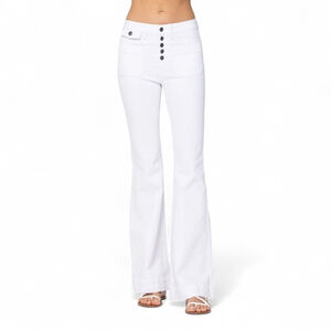 Judy Blue White Flare Jeans Women's Sz 13 / 31 High Waist Denim Hippie Boho